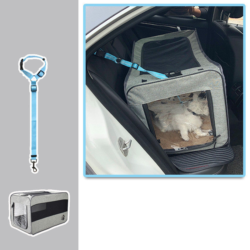 Travel safely with your pet using this Portable Foldable Pet Carrier Bag. Lightweight, durable, and secure with locking zippers—perfect for cats, small dogs, or other pets.