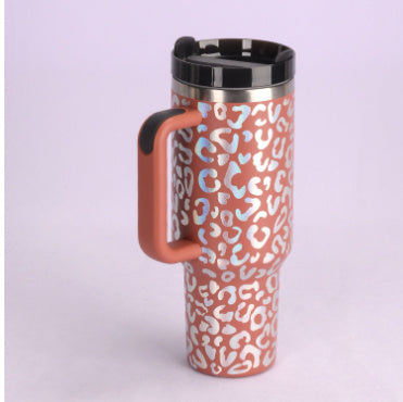 Enjoy drinks on the go with this 40oz Insulated Stainless Steel Tumbler with Handle and Straw. Spill-proof, durable, and perfect for car, gym, office, or travel use.