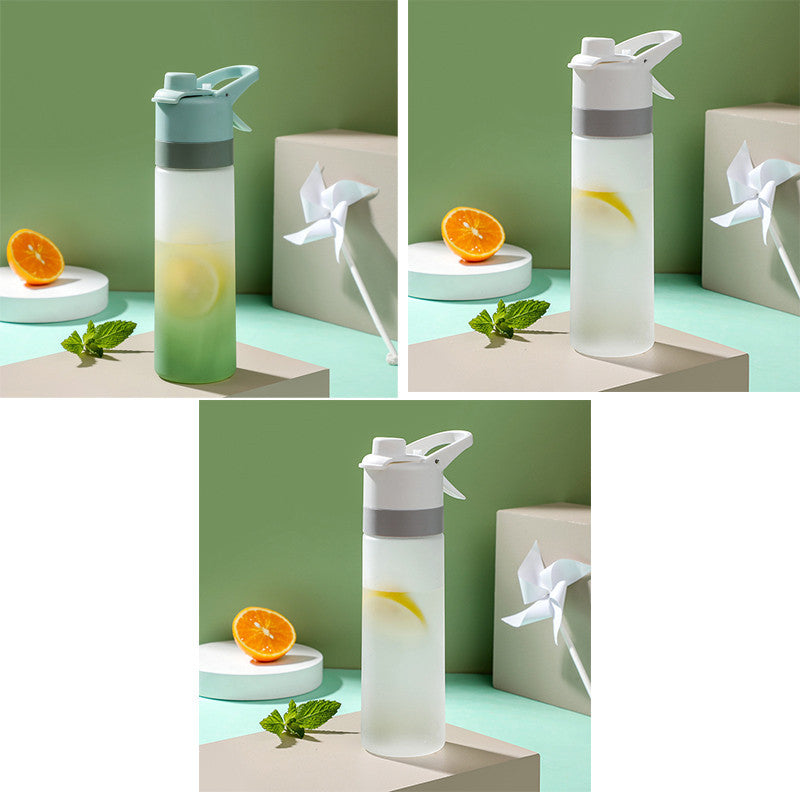 Stay refreshed on the go with this Large Capacity Spray Water Bottle. Lightweight, portable, and perfect for sports, fitness, travel, or outdoor activities.