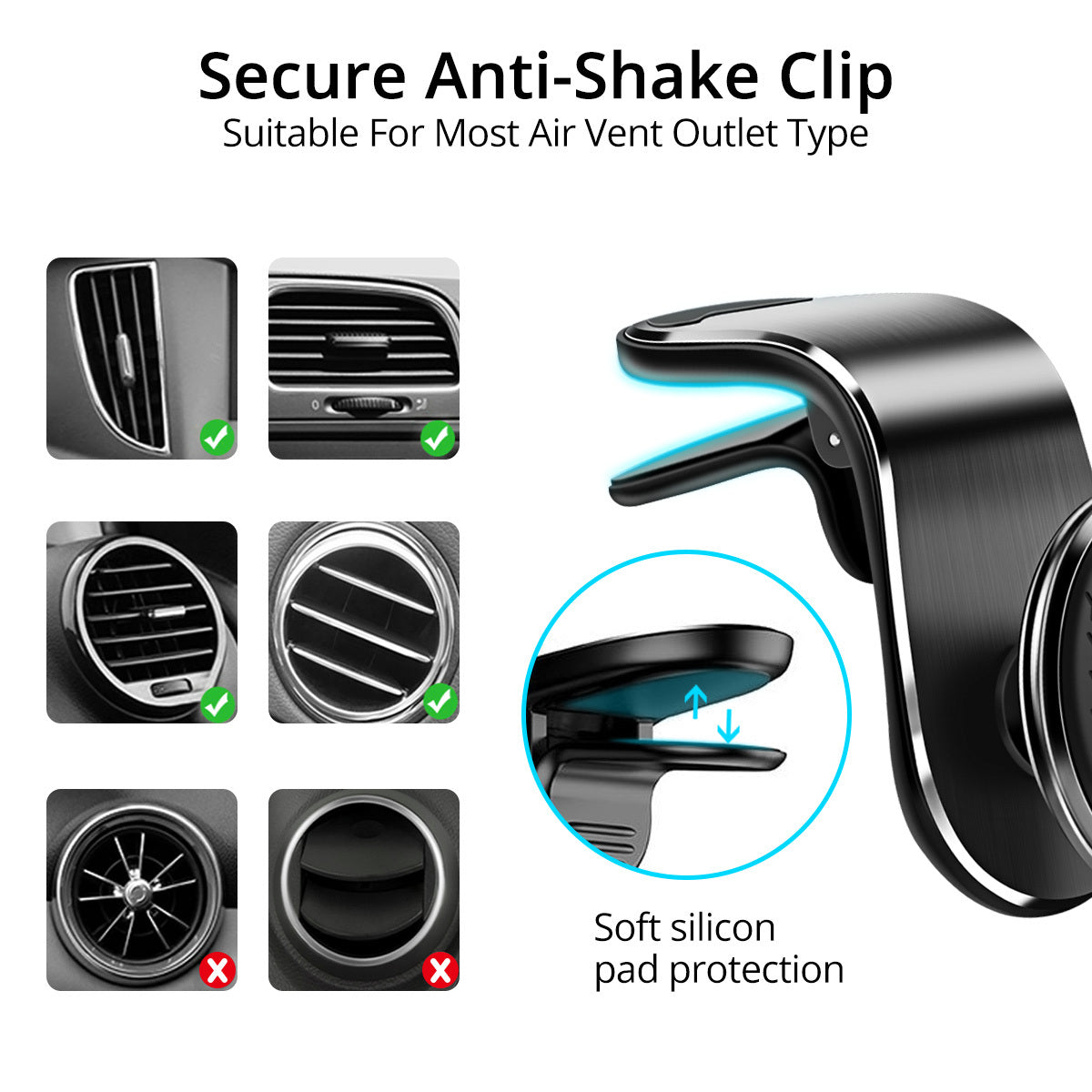 Keep your phone secure while driving with this Magnetic Car Phone Holder. Easy to install, adjustable, and compatible with most smartphones—perfect for safe, hands-free use.