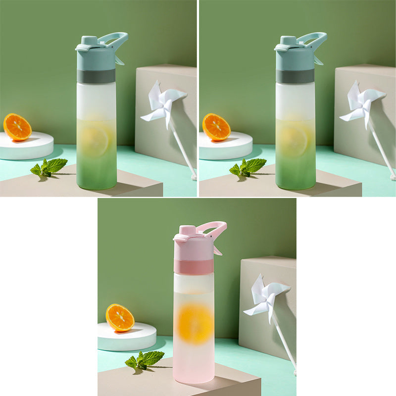 Stay refreshed on the go with this Large Capacity Spray Water Bottle. Lightweight, portable, and perfect for sports, fitness, travel, or outdoor activities.