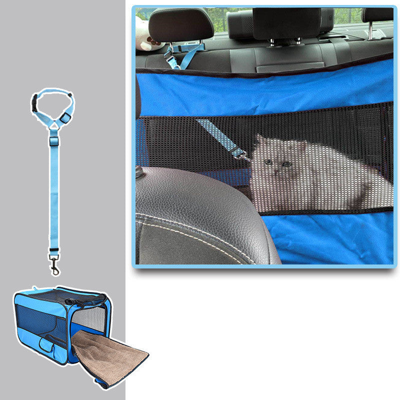 Travel safely with your pet using this Portable Foldable Pet Carrier Bag. Lightweight, durable, and secure with locking zippers—perfect for cats, small dogs, or other pets.