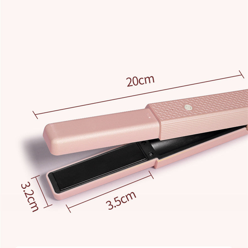 Style your hair anywhere with this Cordless USB Hair Straightener. Mini ceramic design, portable, and perfect for straightening or curling on the go.