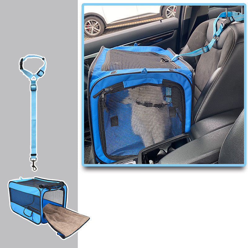 Travel safely with your pet using this Portable Foldable Pet Carrier Bag. Lightweight, durable, and secure with locking zippers—perfect for cats, small dogs, or other pets.