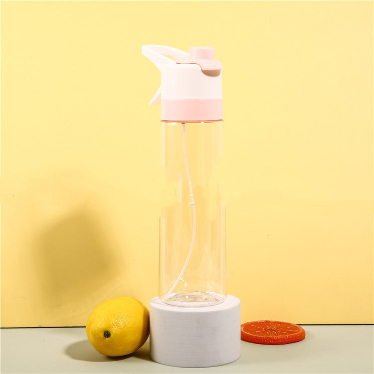 Stay refreshed on the go with this Large Capacity Spray Water Bottle. Lightweight, portable, and perfect for sports, fitness, travel, or outdoor activities.