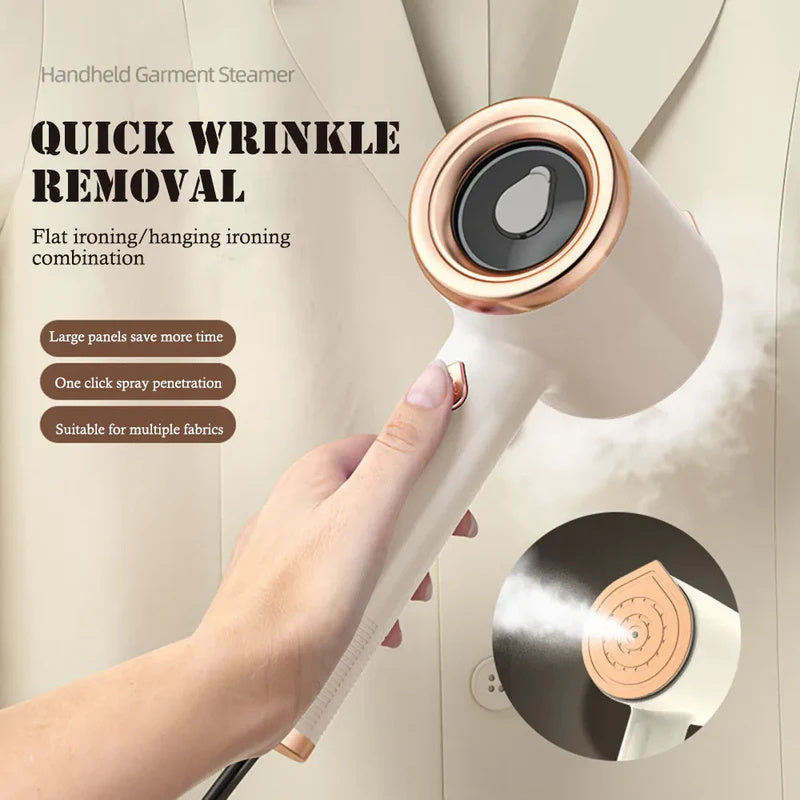 Keep your clothes wrinkle-free anywhere with this Mini Portable Handheld Garment Steamer. Compact, travel-friendly, and effective—perfect for home or on-the-go use.