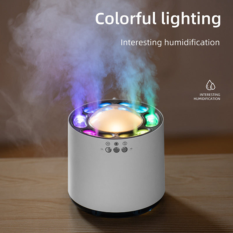 Enhance your space with this Voice-Controlled Colorful LED Humidifier. 800ml capacity, USB-powered, and ultrasonic for cool mist—perfect for home or office.