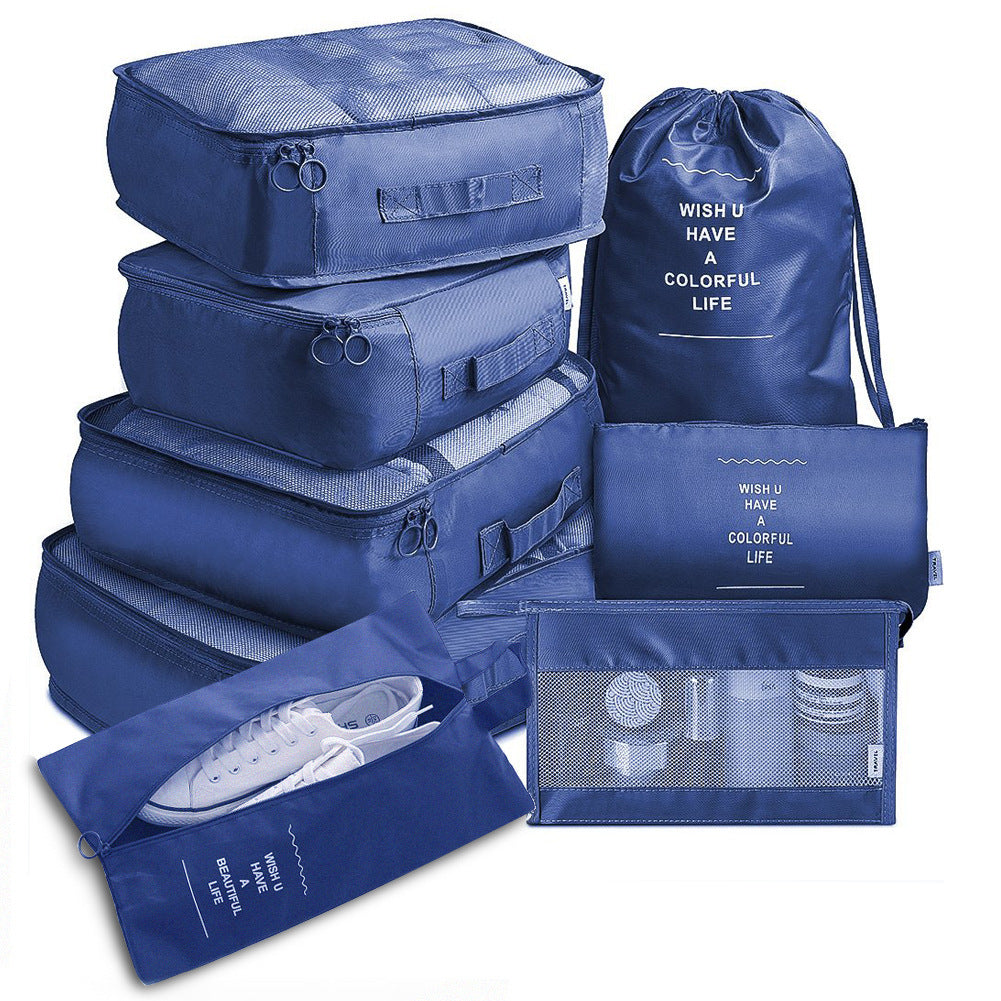 Keep your suitcase organized with this 8-Piece Luggage Divider Packing Cube Set. Perfect for clothes, underwear, and shoes—lightweight, durable, and travel-friendly.