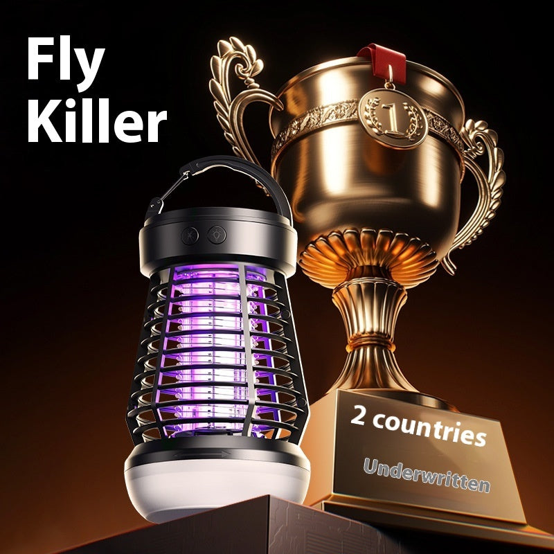 Keep your space mosquito-free with this 2-in-1 Electric Mosquito Killer Lamp. USB rechargeable, multifunctional, and perfect for camping, terraces, or emergency use.