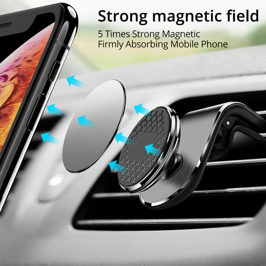 Keep your phone secure while driving with this Magnetic Car Phone Holder. Easy to install, adjustable, and compatible with most smartphones—perfect for safe, hands-free use.