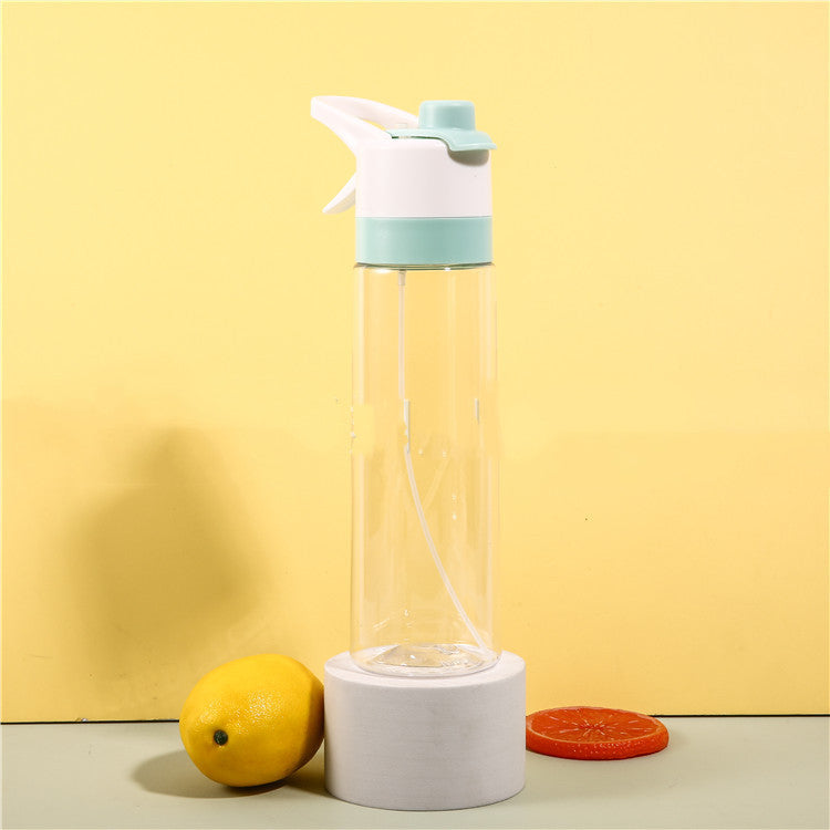 Stay refreshed on the go with this Large Capacity Spray Water Bottle. Lightweight, portable, and perfect for sports, fitness, travel, or outdoor activities.