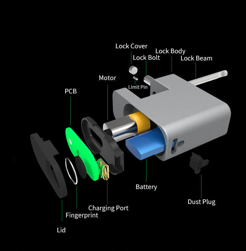 Secure your belongings effortlessly with this Fingerprint Padlock Luggage Lock. Fast, convenient, and perfect for travel, home, or office use.