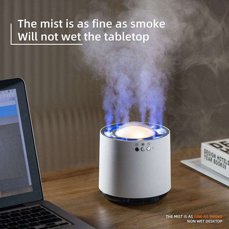 Enhance your space with this Voice-Controlled Colorful LED Humidifier. 800ml capacity, USB-powered, and ultrasonic for cool mist—perfect for home or office.