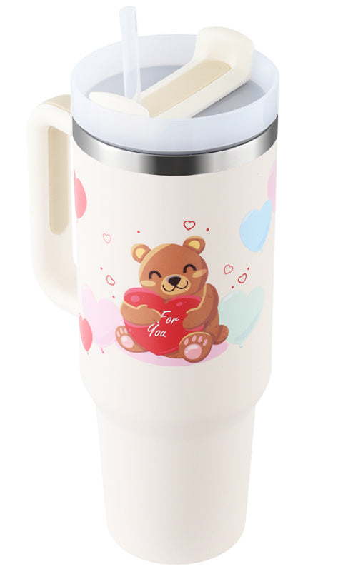 Enjoy drinks on the go with this 40oz Insulated Stainless Steel Tumbler with Handle and Straw. Spill-proof, durable, and perfect for car, gym, office, or travel use.