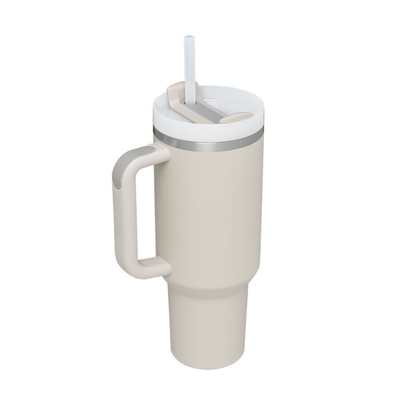 Enjoy drinks on the go with this 40oz Insulated Stainless Steel Tumbler with Handle and Straw. Spill-proof, durable, and perfect for car, gym, office, or travel use.