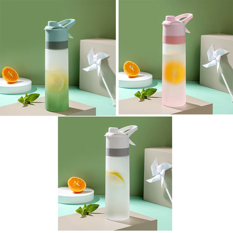 Stay refreshed on the go with this Large Capacity Spray Water Bottle. Lightweight, portable, and perfect for sports, fitness, travel, or outdoor activities.