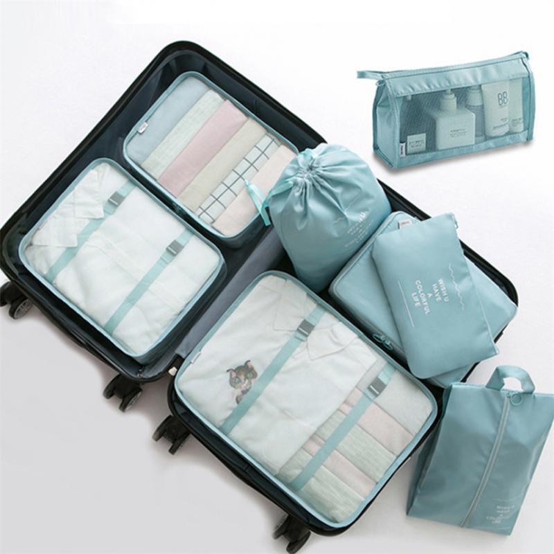 Keep your suitcase organized with this 8-Piece Luggage Divider Packing Cube Set. Perfect for clothes, underwear, and shoes—lightweight, durable, and travel-friendly.