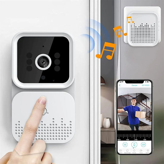 Monitor your home easily with this Wireless WiFi Video Doorbell. Intercom-enabled, remote-accessible, and perfect for security and convenience.