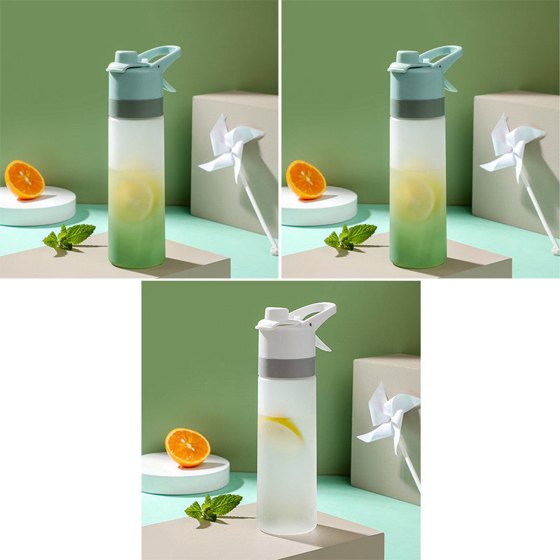 Stay refreshed on the go with this Large Capacity Spray Water Bottle. Lightweight, portable, and perfect for sports, fitness, travel, or outdoor activities.