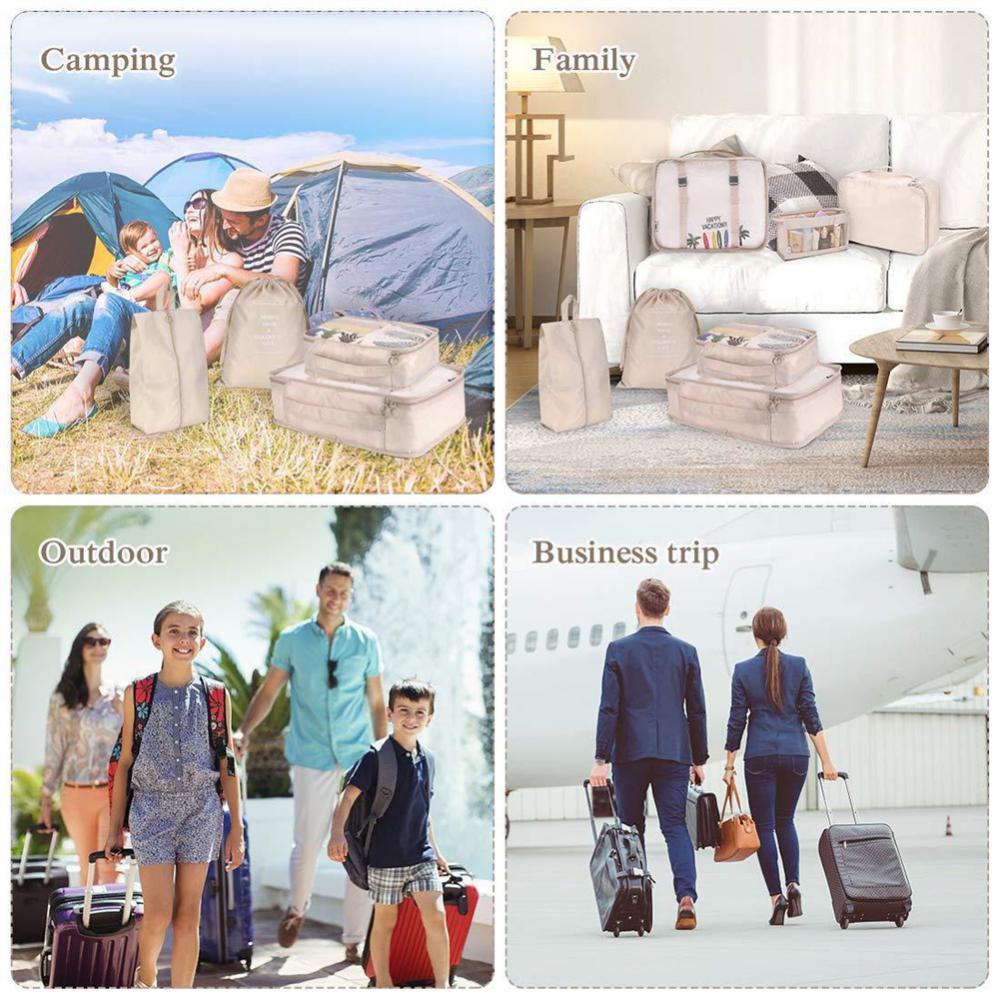 Keep your suitcase organized with this 8-Piece Luggage Divider Packing Cube Set. Perfect for clothes, underwear, and shoes—lightweight, durable, and travel-friendly.