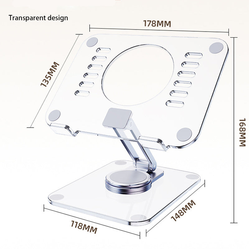 Use your device hands-free with this 360° Rotating Folding Tablet Stand. Portable, adjustable, and stable—perfect for home, office, or travel.
