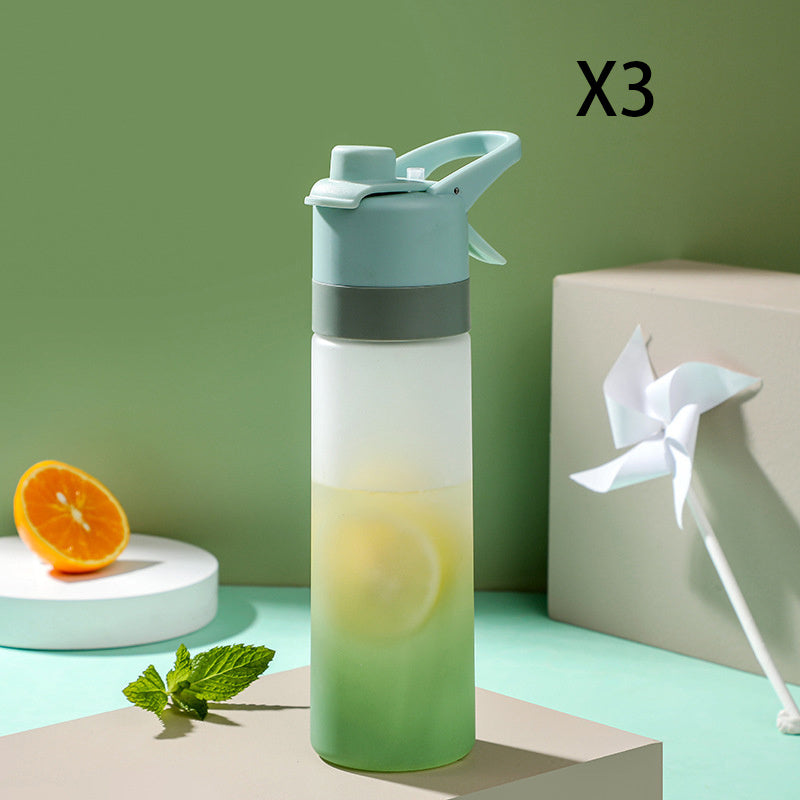 Stay refreshed on the go with this Large Capacity Spray Water Bottle. Lightweight, portable, and perfect for sports, fitness, travel, or outdoor activities.