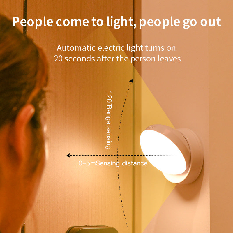 Illuminate your space automatically with this Rotating Human Body Sensor Light. Motion-activated, energy-efficient, and versatile—perfect for corridors, garages, wardrobes, or night-time use.
