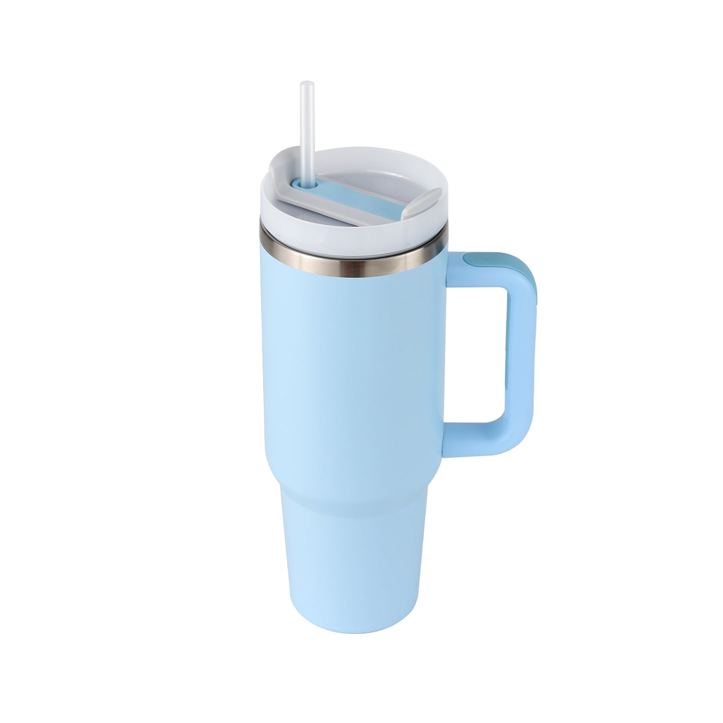 Enjoy drinks on the go with this 40oz Insulated Stainless Steel Tumbler with Handle and Straw. Spill-proof, durable, and perfect for car, gym, office, or travel use.
