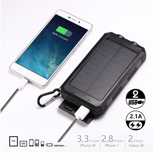 Stay powered anywhere with this Solar Power Bank with Compass. Portable, durable, and perfect for outdoor adventures, travel, or emergencies.