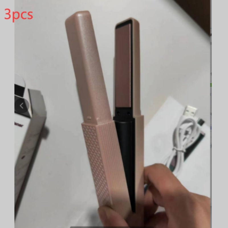 Style your hair anywhere with this Cordless USB Hair Straightener. Mini ceramic design, portable, and perfect for straightening or curling on the go.