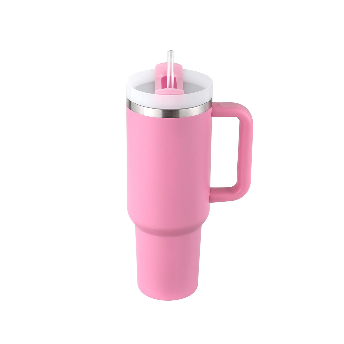 Enjoy drinks on the go with this 40oz Insulated Stainless Steel Tumbler with Handle and Straw. Spill-proof, durable, and perfect for car, gym, office, or travel use.
