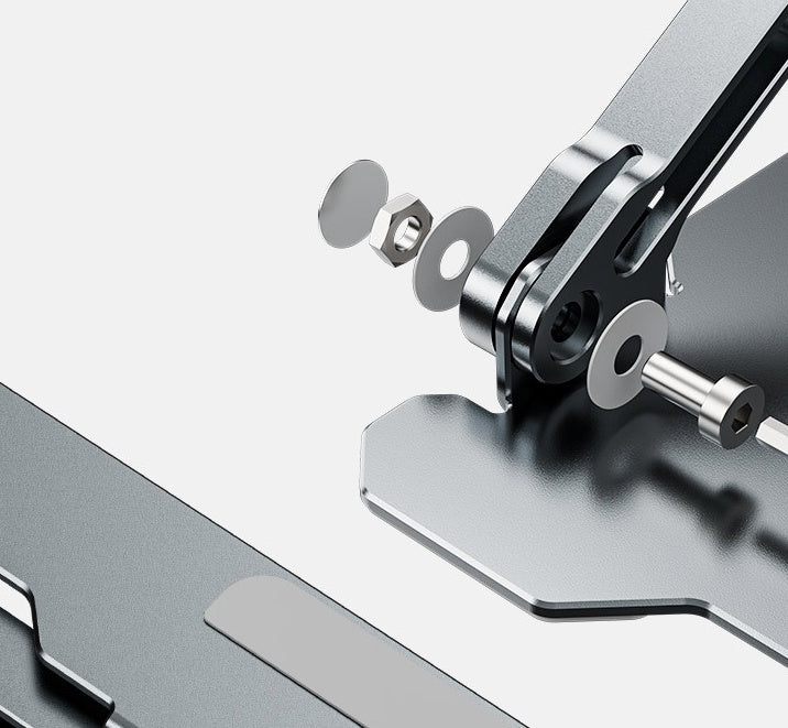 Work comfortably anywhere with this Adjustable Aluminum Alloy Laptop Stand. Portable, durable, and compatible with most laptops—perfect for home, office, or travel.