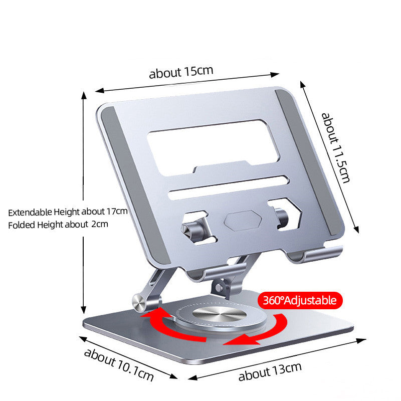 Use your device hands-free with this 360° Rotating Folding Tablet Stand. Portable, adjustable, and stable—perfect for home, office, or travel.
