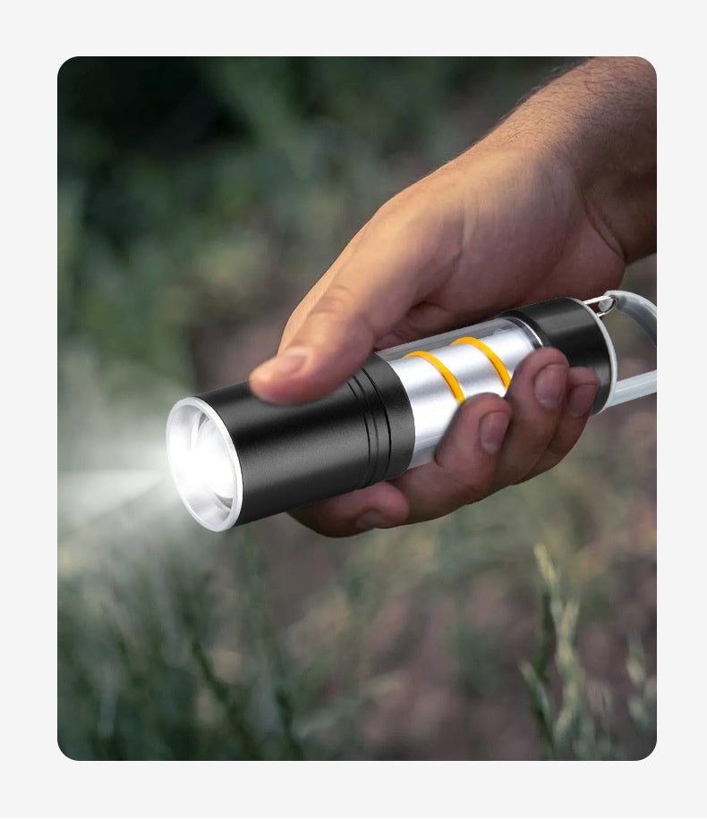 Illuminate your adventures with this Portable Outdoor Aluminum Alloy Camping Lantern. Durable, lightweight, and easy to carry—perfect for camping, hiking, and outdoor activities.