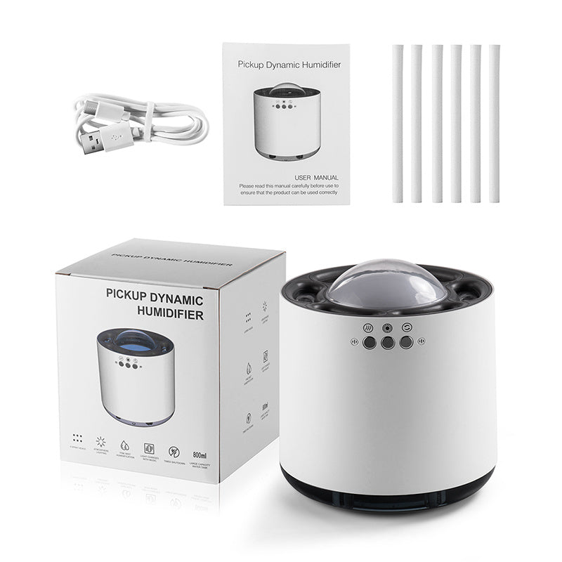 Enhance your space with this Voice-Controlled Colorful LED Humidifier. 800ml capacity, USB-powered, and ultrasonic for cool mist—perfect for home or office.
