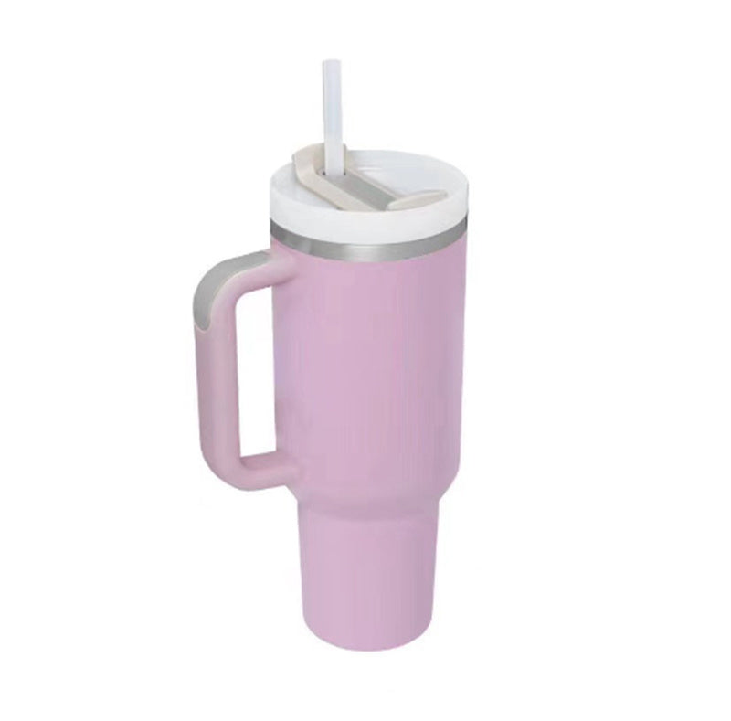 Enjoy drinks on the go with this 40oz Insulated Stainless Steel Tumbler with Handle and Straw. Spill-proof, durable, and perfect for car, gym, office, or travel use.