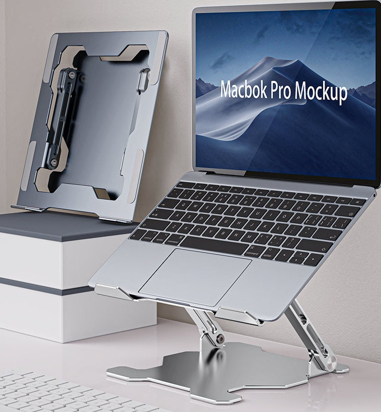 Work comfortably anywhere with this Adjustable Aluminum Alloy Laptop Stand. Portable, durable, and compatible with most laptops—perfect for home, office, or travel.