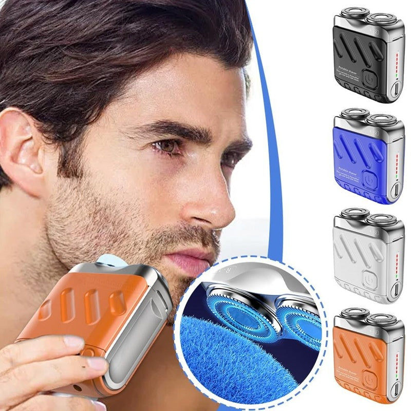 Stay groomed on the go with this Portable Dual-Ring Electric Shaver for Men. Compact, rechargeable, and featuring a double floating magnetic blade head—perfect for travel and daily use.