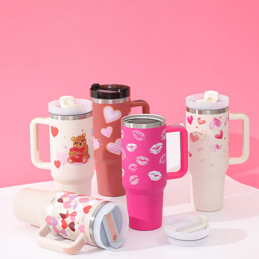 Enjoy drinks on the go with this 40oz Insulated Stainless Steel Tumbler with Handle and Straw. Spill-proof, durable, and perfect for car, gym, office, or travel use.