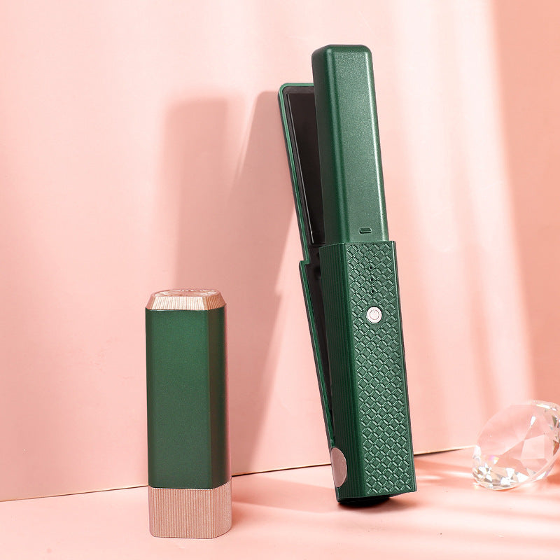 Style your hair anywhere with this Cordless USB Hair Straightener. Mini ceramic design, portable, and perfect for straightening or curling on the go.