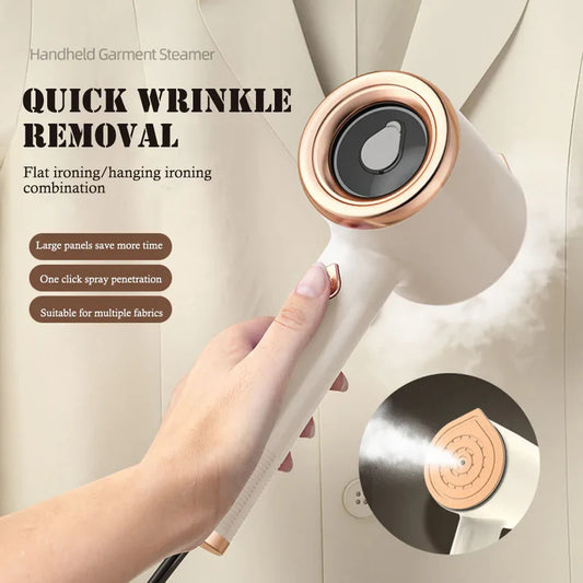 Keep your clothes wrinkle-free anywhere with this Mini Portable Handheld Garment Steamer. Compact, travel-friendly, and effective—perfect for home or on-the-go use.