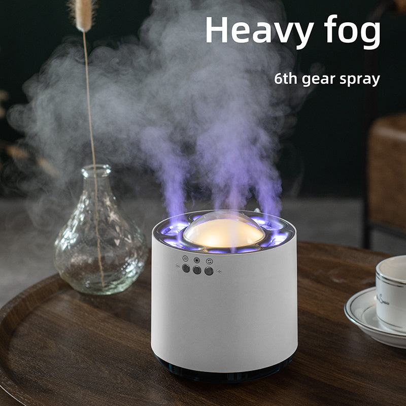 Enhance your space with this Voice-Controlled Colorful LED Humidifier. 800ml capacity, USB-powered, and ultrasonic for cool mist—perfect for home or office.