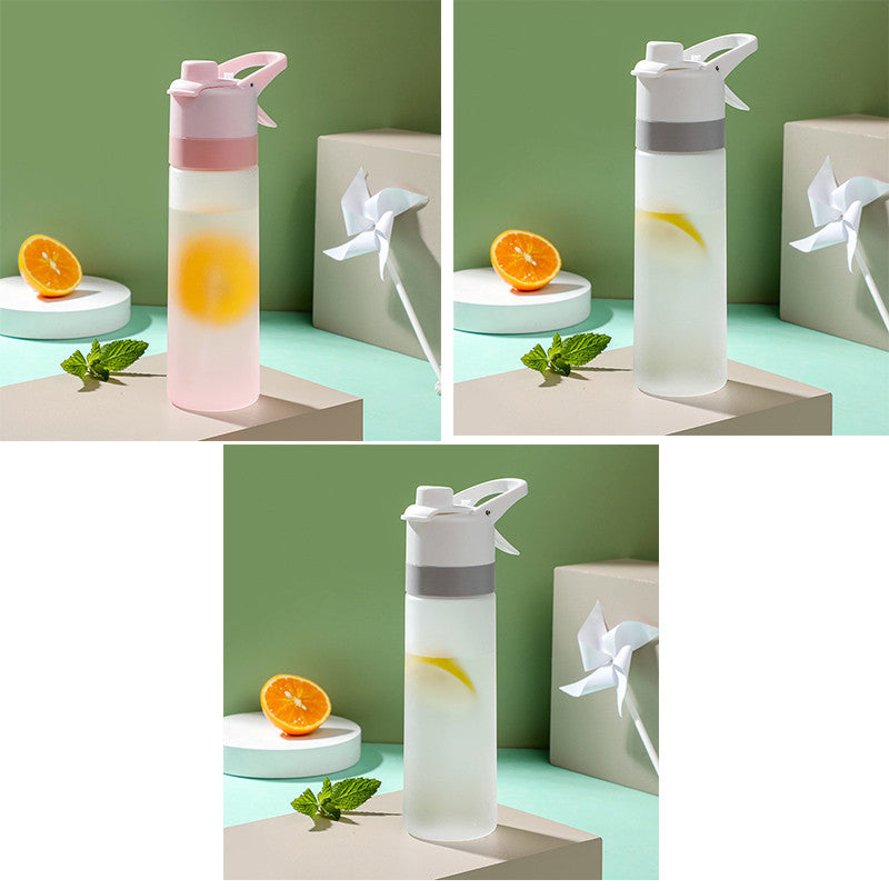 Stay refreshed on the go with this Large Capacity Spray Water Bottle. Lightweight, portable, and perfect for sports, fitness, travel, or outdoor activities.