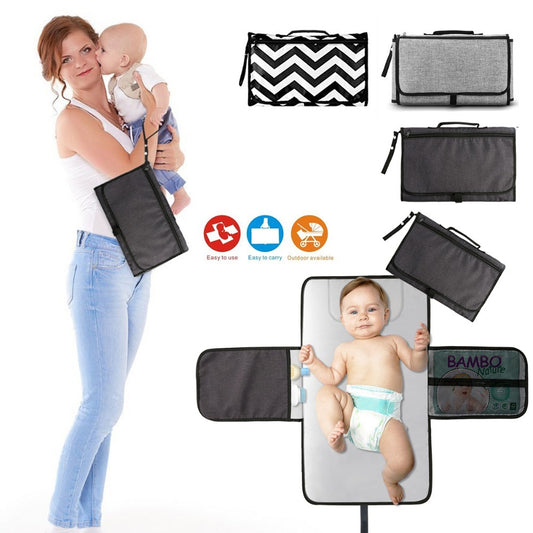 Make diaper changes hassle-free anywhere with this Baby Portable Foldable Travel Nappy Changing Mat. Waterproof, compact, and washable, it’s perfect for on-the-go use and comes with a convenient storage bag.