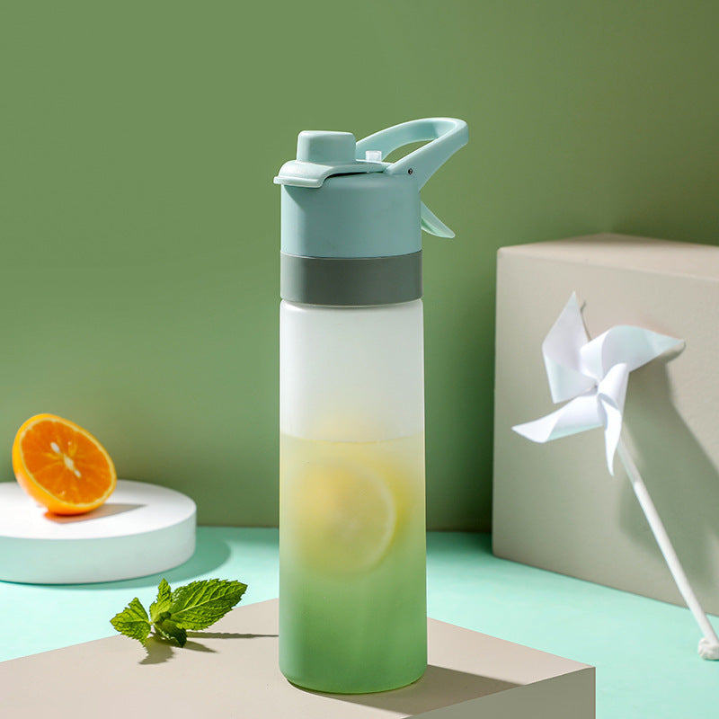 Stay refreshed on the go with this Large Capacity Spray Water Bottle. Lightweight, portable, and perfect for sports, fitness, travel, or outdoor activities.